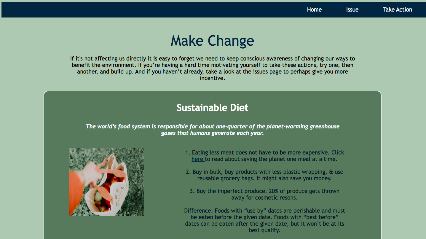 Code for the Environment: Environmental change website coded