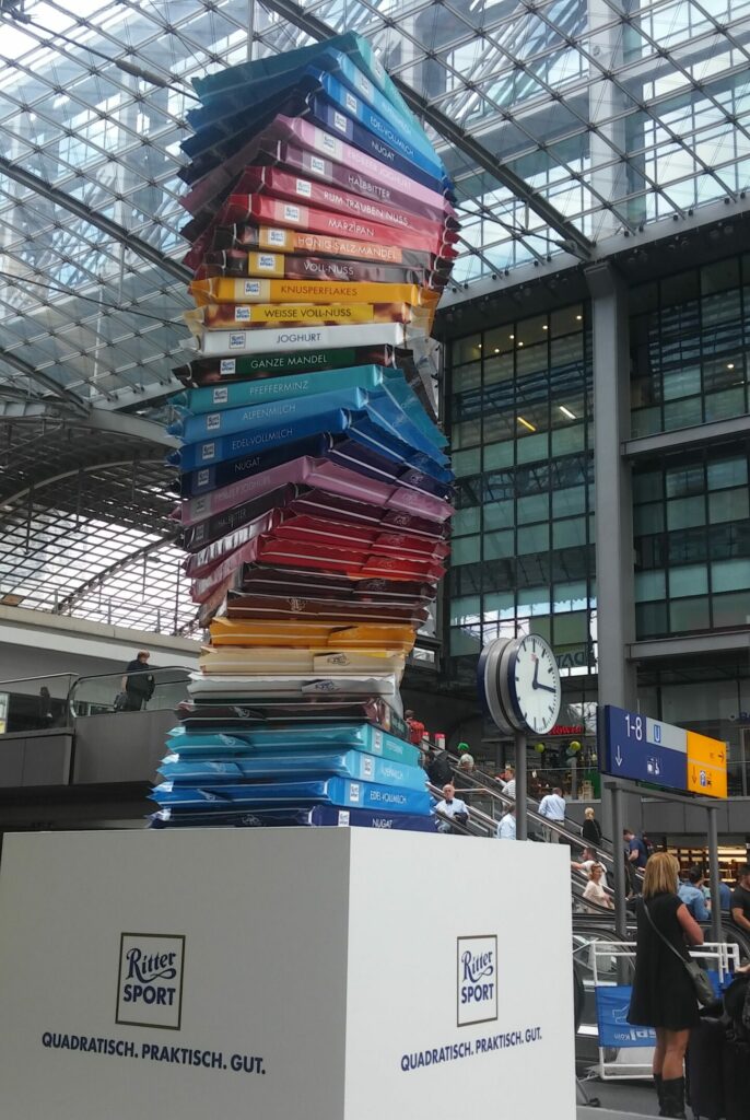 Ritter Sport Statue in Berlin Central Station